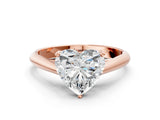 Rose gold Heart Cut Diamond Solitaire Engagement Ring with Cathedral Setting and Four-Prong Mount_44