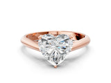 Rose gold Heart Cut Diamond Solitaire Engagement Ring with Cathedral Setting and Four-Prong Mount_98