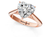 Rose gold Heart Cut Diamond Solitaire Engagement Ring with Cathedral Setting and Four-Prong Mount_99