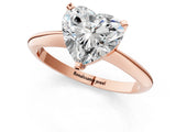 Rose gold Heart Cut Diamond Solitaire Engagement Ring with Classic Band and Four-Prong Setting_26
