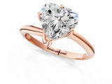 Rose gold Heart Cut Diamond Solitaire Engagement Ring with Four-Prong Setting and Classic Band_21