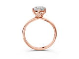 Rose gold Heart Cut Diamond Solitaire Engagement Ring with Four-Prong Setting and Classic Band_23