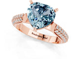 Rose gold Heart Cut Diamond Solitaire Engagement Ring with Pavé Band and Four-Prong Setting_1