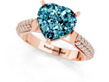 Rose gold Heart Cut Diamond Solitaire Engagement Ring with Pavé Band and Four-Prong Setting_1
