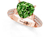 Rose gold Heart Cut Diamond Solitaire Engagement Ring with Pavé Band and Four-Prong Setting_1