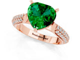 Rose gold Heart Cut Diamond Solitaire Engagement Ring with Pavé Band and Four-Prong Setting_1