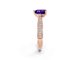 Rose gold Heart Cut Diamond Solitaire Engagement Ring with Pavé Band and Four-Prong Setting_2