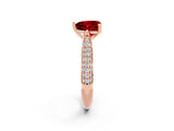 Rose gold Heart Cut Diamond Solitaire Engagement Ring with Pavé Band and Four-Prong Setting_2