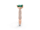 Rose gold Heart Cut Diamond Solitaire Engagement Ring with Pavé Band and Four-Prong Setting_2