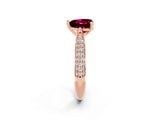 Rose gold Heart Cut Diamond Solitaire Engagement Ring with Pavé Band and Four-Prong Setting_2