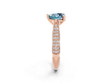 Rose gold Heart Cut Diamond Solitaire Engagement Ring with Pavé Band and Four-Prong Setting_2