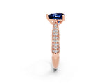 Rose gold Heart Cut Diamond Solitaire Engagement Ring with Pavé Band and Four-Prong Setting_2