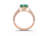 Rose gold Heart Cut Diamond Solitaire Engagement Ring with Pavé Band and Four-Prong Setting_3
