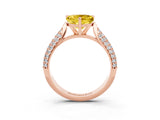 Rose gold Heart Cut Diamond Solitaire Engagement Ring with Pavé Band and Four-Prong Setting_3