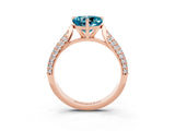 Rose gold Heart Cut Diamond Solitaire Engagement Ring with Pavé Band and Four-Prong Setting_3