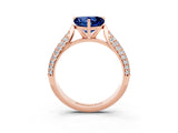 Rose gold Heart Cut Diamond Solitaire Engagement Ring with Pavé Band and Four-Prong Setting_3