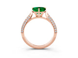 Rose gold Heart Cut Diamond Solitaire Engagement Ring with Pavé Band and Four-Prong Setting_3
