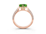Rose gold Heart Cut Diamond Solitaire Engagement Ring with Pavé Band and Four-Prong Setting_3