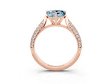 Rose gold Heart Cut Diamond Solitaire Engagement Ring with Pavé Band and Four-Prong Setting_3