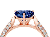 Rose gold Heart Cut Diamond Solitaire Engagement Ring with Pavé Band and Four-Prong Setting_4