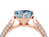 Rose gold Heart Cut Diamond Solitaire Engagement Ring with Pavé Band and Four-Prong Setting_4