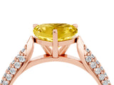 Rose gold Heart Cut Diamond Solitaire Engagement Ring with Pavé Band and Four-Prong Setting_4