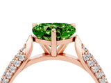 Rose gold Heart Cut Diamond Solitaire Engagement Ring with Pavé Band and Four-Prong Setting_4