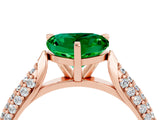 Rose gold Heart Cut Diamond Solitaire Engagement Ring with Pavé Band and Four-Prong Setting_4