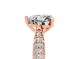 Rose gold Heart Cut Diamond Solitaire Engagement Ring with Pavé Band and Four-Prong Setting_5