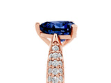 Rose gold Heart Cut Diamond Solitaire Engagement Ring with Pavé Band and Four-Prong Setting_5