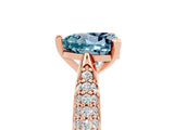 Rose gold Heart Cut Diamond Solitaire Engagement Ring with Pavé Band and Four-Prong Setting_5