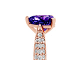 Rose gold Heart Cut Diamond Solitaire Engagement Ring with Pavé Band and Four-Prong Setting_5