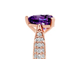 Rose gold Heart Cut Diamond Solitaire Engagement Ring with Pavé Band and Four-Prong Setting_5