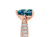 Rose gold Heart Cut Diamond Solitaire Engagement Ring with Pavé Band and Four-Prong Setting_5