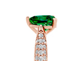 Rose gold Heart Cut Diamond Solitaire Engagement Ring with Pavé Band and Four-Prong Setting_5