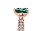 Rose gold Heart Cut Diamond Solitaire Engagement Ring with Pavé Band and Four-Prong Setting_5