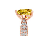 Rose gold Heart Cut Diamond Solitaire Engagement Ring with Pavé Band and Four-Prong Setting_5