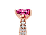 Rose gold Heart Cut Diamond Solitaire Engagement Ring with Pavé Band and Four-Prong Setting_5