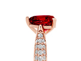 Rose gold Heart Cut Diamond Solitaire Engagement Ring with Pavé Band and Four-Prong Setting_5