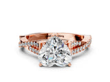 Rose gold Heart Cut Diamond Solitaire Engagement Ring with Twisted Pavé Band and Four-Prong Setting_33