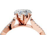 Rose gold Heart Cut Diamond Solitaire Engagement Ring with Twisted Pavé Band and Four-Prong Setting_37