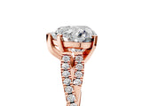 Rose gold Heart Cut Diamond Solitaire Engagement Ring with Twisted Pavé Band and Four-Prong Setting_38