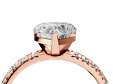 Rose gold Heart Cut Diamond Solitaire Pavé Engagement Ring with Round Band and Prong Setting_66
