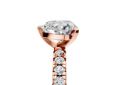 Rose gold Heart Cut Diamond Solitaire Pavé Engagement Ring with Round Band and Prong Setting_67