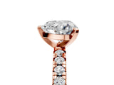 Rose gold Heart Cut Diamond Solitaire Pavé Engagement Ring with Round Band and Prong Setting_85