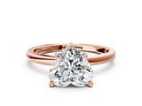 Rose gold Heart Cut Diamond Solitaire Ring with Classic Band and Four-Prong Setting_15