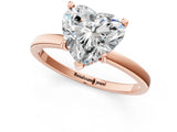 Rose gold Heart Cut Diamond Solitaire Ring with Classic Band and Four-Prong Setting_16