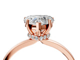 Rose gold Heart Cut Diamond Solitaire Ring with Classic Band and Four-Prong Setting_19