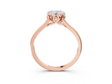 Rose gold Heart Cut Diamond Solitaire Ring with Flower Prong Setting and Classic Band_15