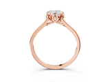 Rose gold Heart Cut Diamond Solitaire Ring with Flower Prong Setting and Classic Band_39